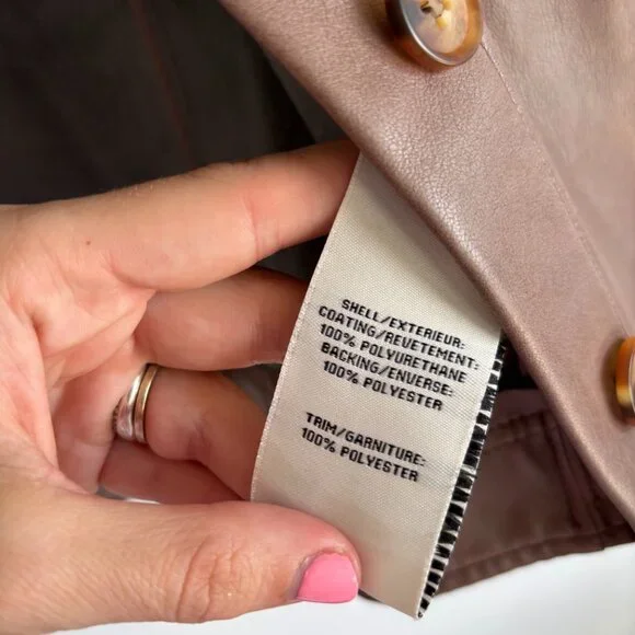 Bagatelle Collection Womens Faux-Ever Leather Cropped Jacket Brown Size XL - Picture 5 of 5